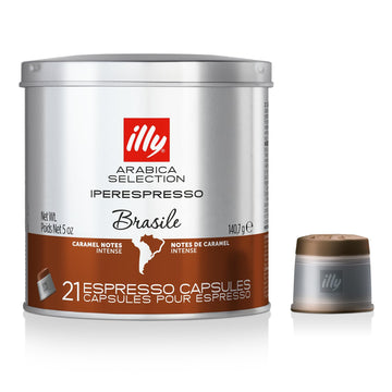 Illy Coffee Iperespresso Capsules - Single-Serve Coffee Capsules & Pods - Single Origin Coffee Pods – Brasile Roast With Notes Of Caramel - For Iperespresso Capsule Machines – 21 Count