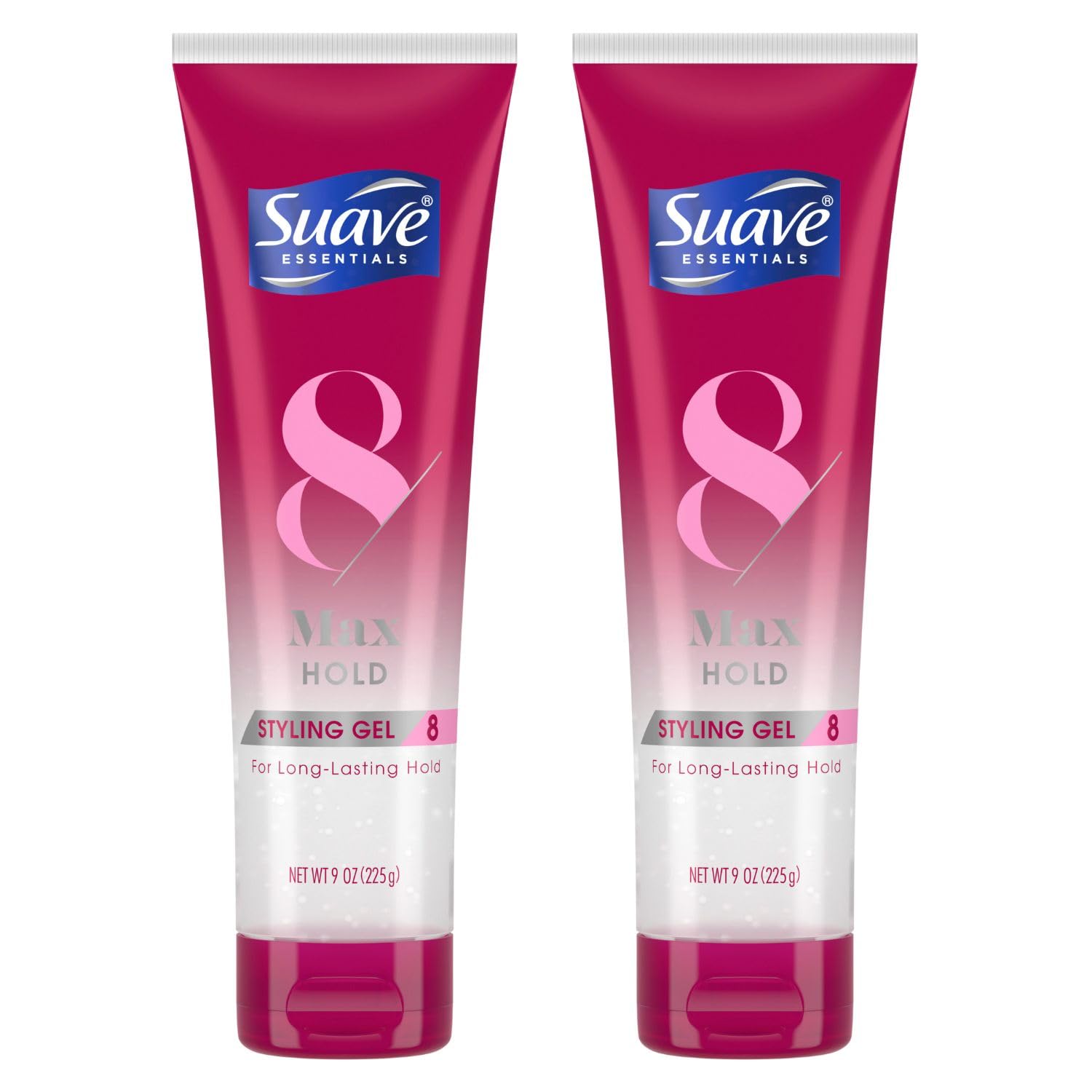 Suave Essentials Styling Gel, Max Hold 8 Sculpting – Edge Control Gel, Curly Hair Gel, Strong Hold, Anti-Frizz Hair Products, Alcohol-Free, Scented, 9 Oz (Pack Of 2)