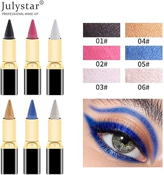 Julystar Rich And Colorful Natural Waterproof Eyeliner Pen Is Easy To Color, Quick-Drying And Lasting Moisturizing Eyeliner (06#)