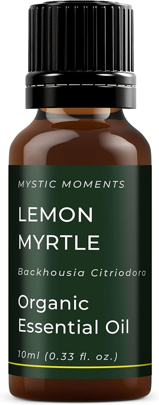 Mystic Moments | Organic Lemon Myrtle Essential Oil 10Ml - Pure & Natural Oil For Diffusers, Aromatherapy & Massage Blends Vegan Gmo Free