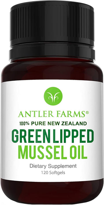 Antler Farms - 100% Pure New Zealand Green Lipped Mussel Oil, Equiv. to 12,500mg, 120 Softgels - Powerful 125:1 Extract, 2 Month Supply