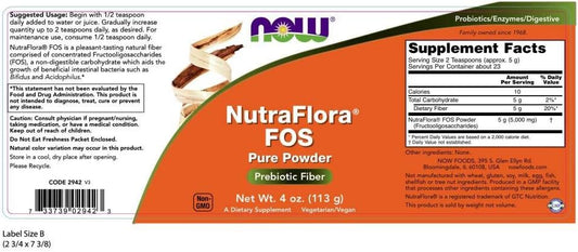 Now Nutra Flora Fos, 4-Ounces (Pack Of 2)