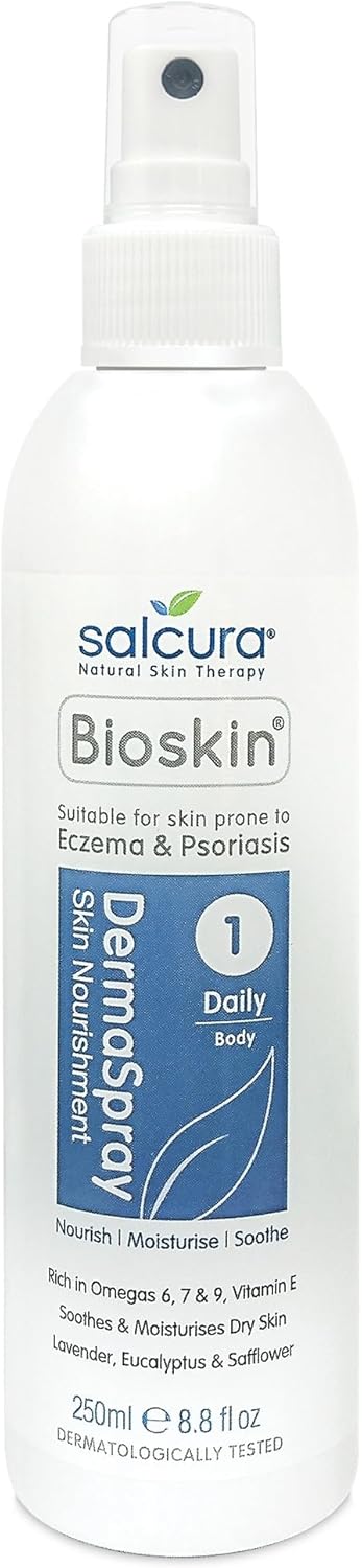 Salcura Natural Skin Therapy, Bioskin Dermaspray Intensive, Perfect For Dry & Itchy Skin, Easy To Use Spray, Suitable For Anyone Prone To Eczema, Psoriasis, Dermatitis & Any Other Skin Allergy 250Ml
