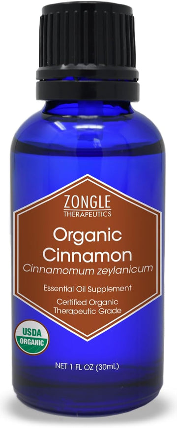 Organic Cinnamon Essential Oil By Zongle – 100% Pure Natural, Therapeutic & Food Grade For Candy, Pine Cones, Diffuser, Cooking, Baking, Edible – 1 Oz