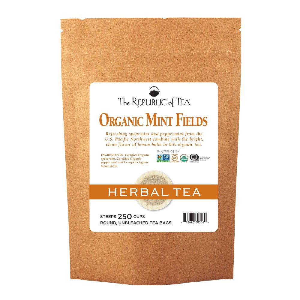 The Republic Of Tea, Organic Herbal Mint Fields Tea, 250 Tea Bag Bulk