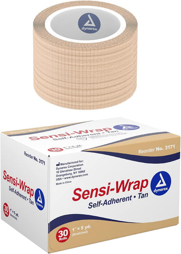 Dynarex Sensi Wrap, Self-Adherent 1" X 5 Yds Tan 30/Cs