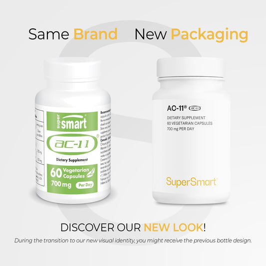 Supersmart - Ac-11 Supplement (Cat'S Claw Extract) 700Mg Per Day - Uncaria Tomentosa Bark - Cell Dna Repair - Anti Aging & Immune Support | Non-Gmo & Gluten Free - 60 Vegetarian Capsules