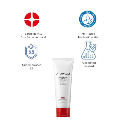 Atopalm Moisturizing Hand Treatment Hydrate Soften Hands Reduce Visible Signs Of Aging Tocopheryl Acetate, Meadow Foam Seed Oil, Ceramide Mle Technology K-Beauty Skin Barrier Cream, 4 Fl Oz