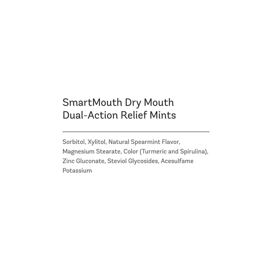 Smartmouth Dry Mouth Dual-Action Mints - Sugar-Free Breath Mints - 50 Count, 3 Pack, Mellow Mint