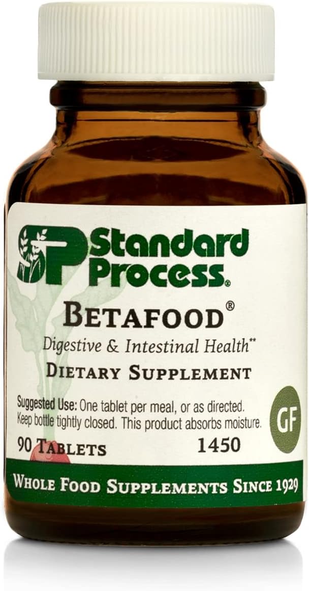 Standard Process Betafood - Digestive Health And Liver Support Supplement With Whole Food Blend Of Oat Flour, Organic Beet Root, And Organic Beet Juice - 90 Tablets