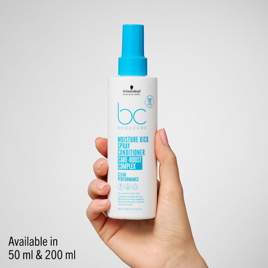Schwarzkopf Professional Bonacure Moisture Kick Spray Conditioner For Normal To Dry Hair Care Boost Complex Moisturizing Detangling Improved Manageability Lightweight Feeling Elasticity 200 Ml