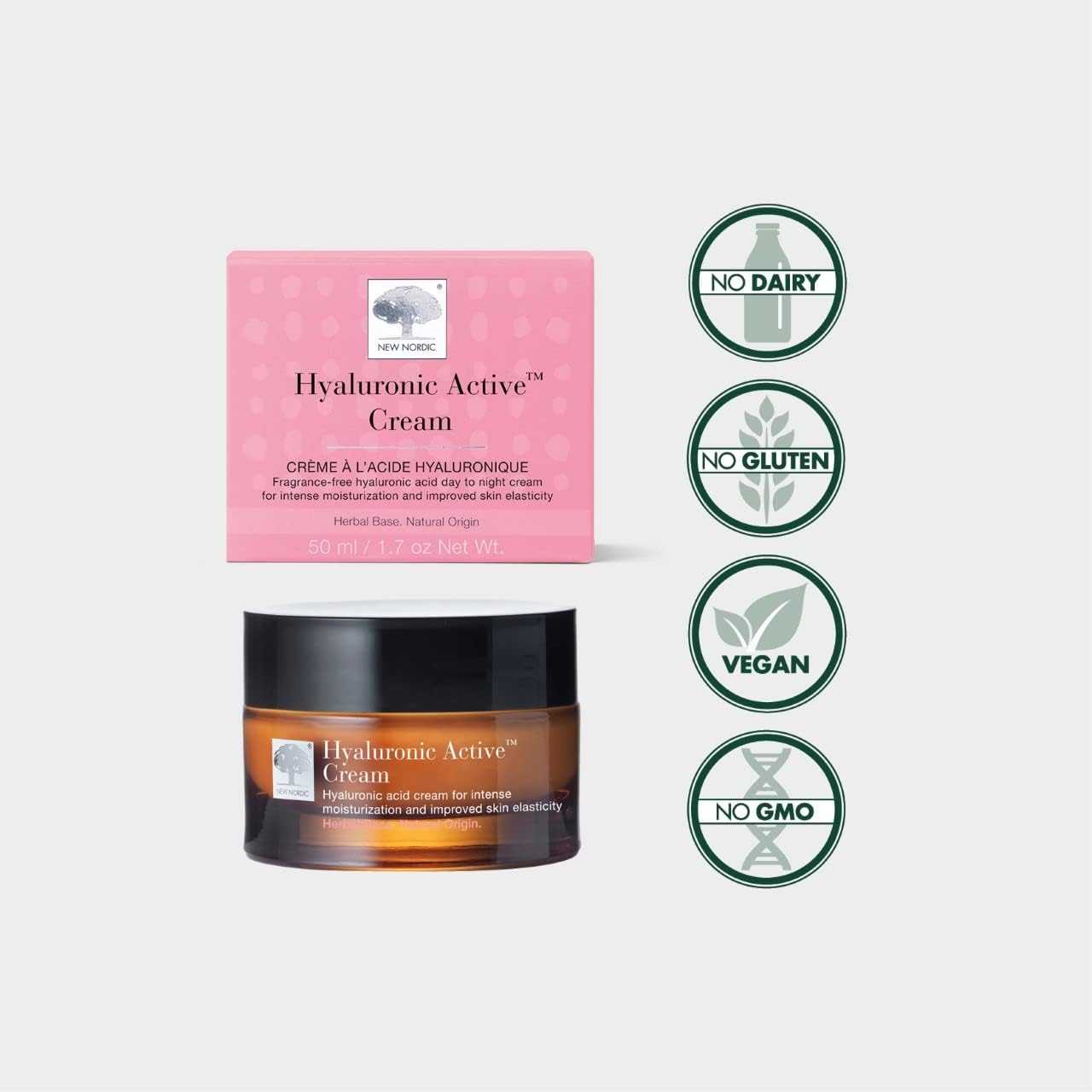 New Nordic Hyaluronic Active Cream with Hyaluronic Acid & Shea Butter - Improve Skin Elasticity & Reduce Visibility of Wrinkles - Odour Free - 50 ml : Amazon.co.uk: Beauty