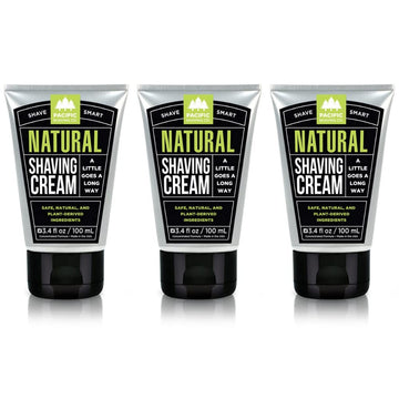 Pacific Shaving Company Natural Shaving Cream - Safe, Natural, And Plant-Derived Ingredients For A Smooth Shave, Cruelty-Free, Tsa Friendly, Made In Usa, 3.4 Ounce (Pack Of 3)