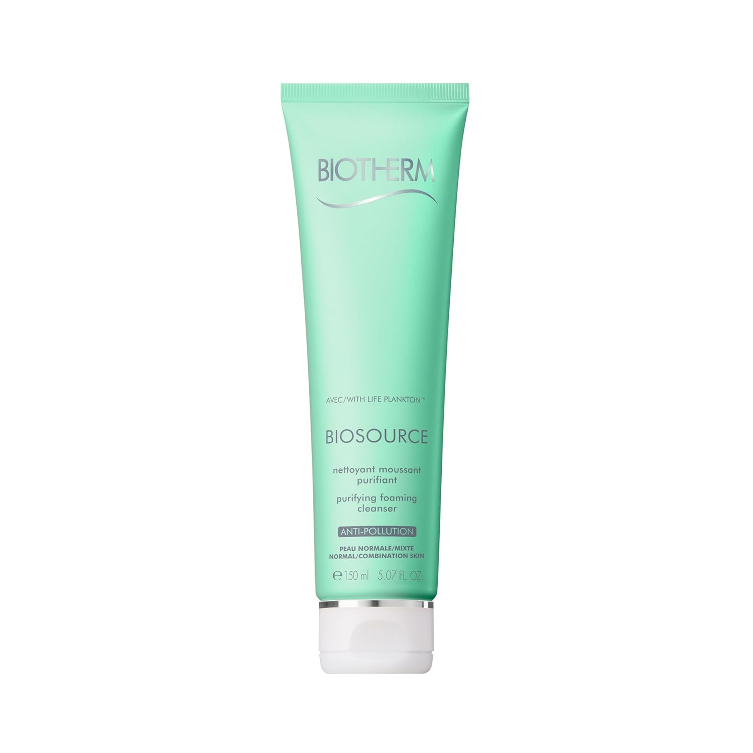 Biotherm Biosource Purifying Foaming Cleanser, Tonifying And Exfoliating Cleansing Gel With Biotech Plankton & Zinc For Radiant Skin, Toner, Gel, 5.1 Fl. Oz