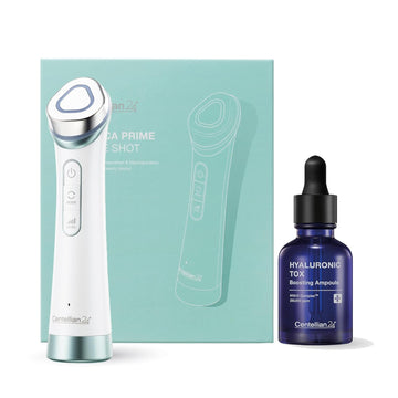 Centellian 24 Prime Facial Toning Device (Tingle Shot) - 2-In-1 Electroporation + Hyaluronic Tox Boosting Ampoule (1.01Fl Oz) - Deep Moisturization & Hydration With Hyaluronic Acid, Korean Skin Care