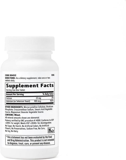 Gnc Selenium 100Mcg, 100 Tablets, Helps Build Antioxidant Enzymes