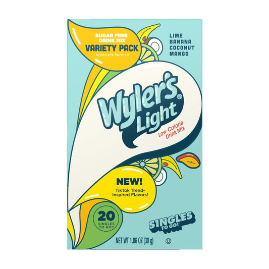 Wyler'S Light Tiktok Bundle Variety Pack - Pack Of 2 - Pink Variety Pack And Blue Variety Pack - 20 Packets Per Box - Trend Inspired Flavors - Low Calorie Drink Mix