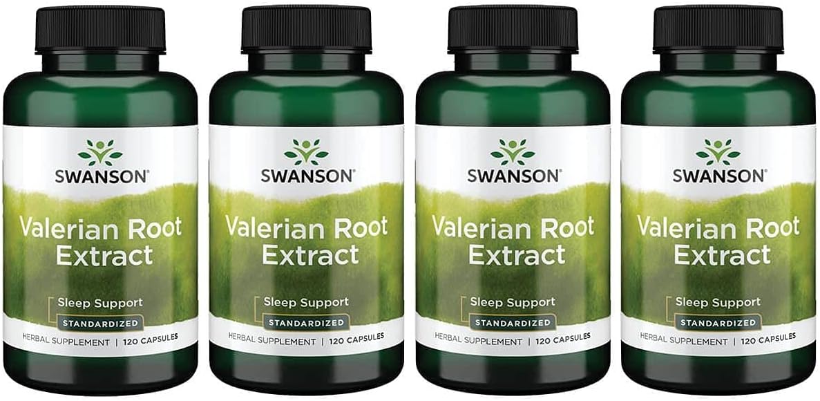 Swanson Valerian Root (Standardized) 200 Milligrams 120 Capsules (4 Pack)