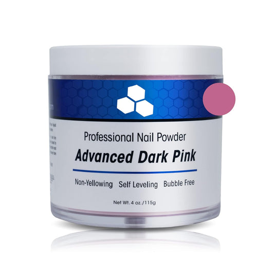 Deenti Nail Powder And Liquid Monomer Set - 4Oz Dark Pink Acrylic Nail Powder Dip For Nails + 4Oz Nomma Plus Professional Liquid Monomer