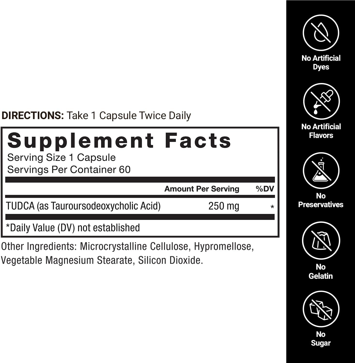 FORCE FACTOR TUDCA Liver Support Supplement, Powerful Bile Salt for Gallbladder Health and Liver Health, Tauroursodeoxycholic Acid, Clinical Dose, Vegan Friendly, Non-GMO, 60 Vegetable Capsules : Health & Household