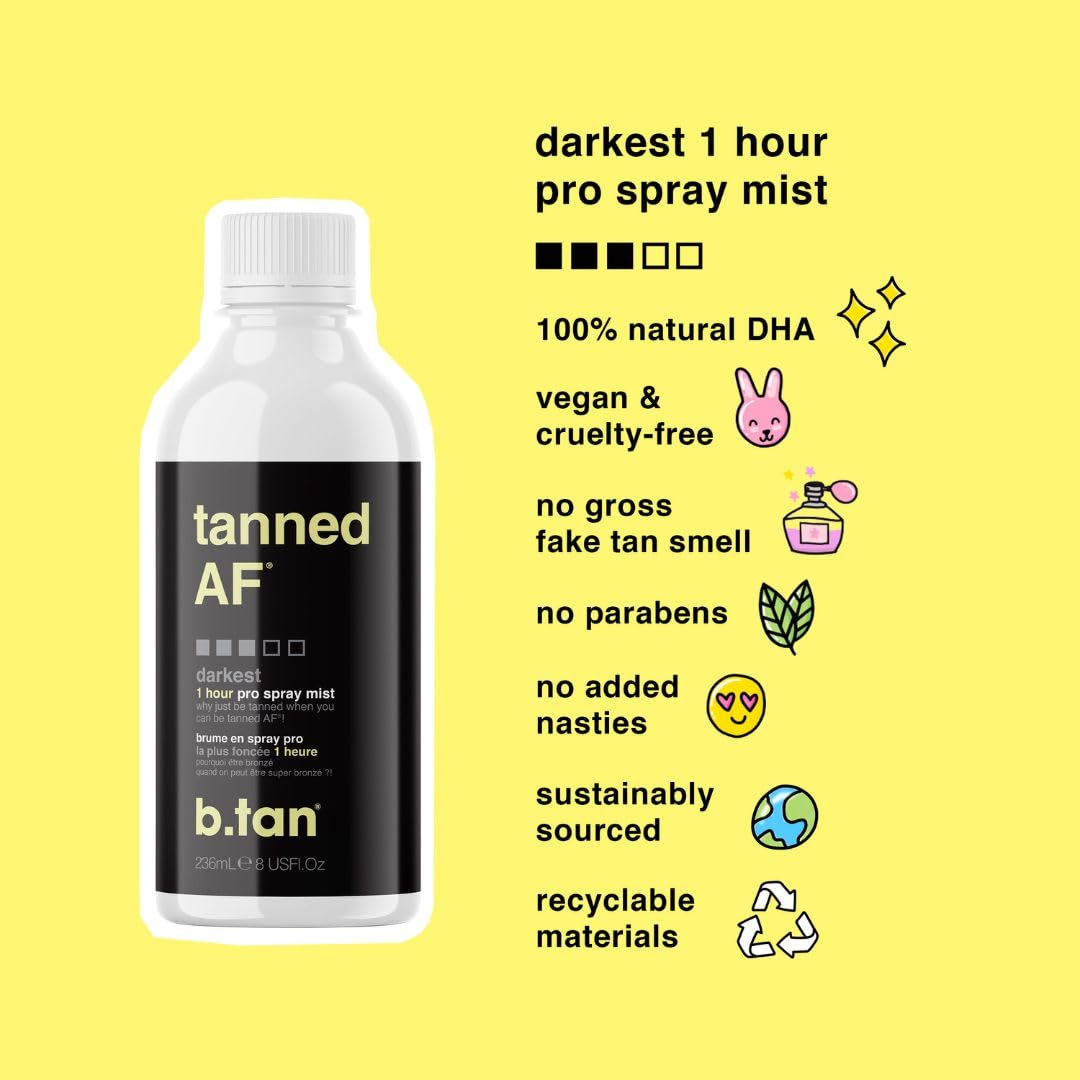 b.tan Spray Tan Kit | At Home Spray Tanning Kit, Includes Spray Tan Machine, Tanning Applicator Mitt, 8 Fl Oz Solution Mist : Beauty & Personal Care