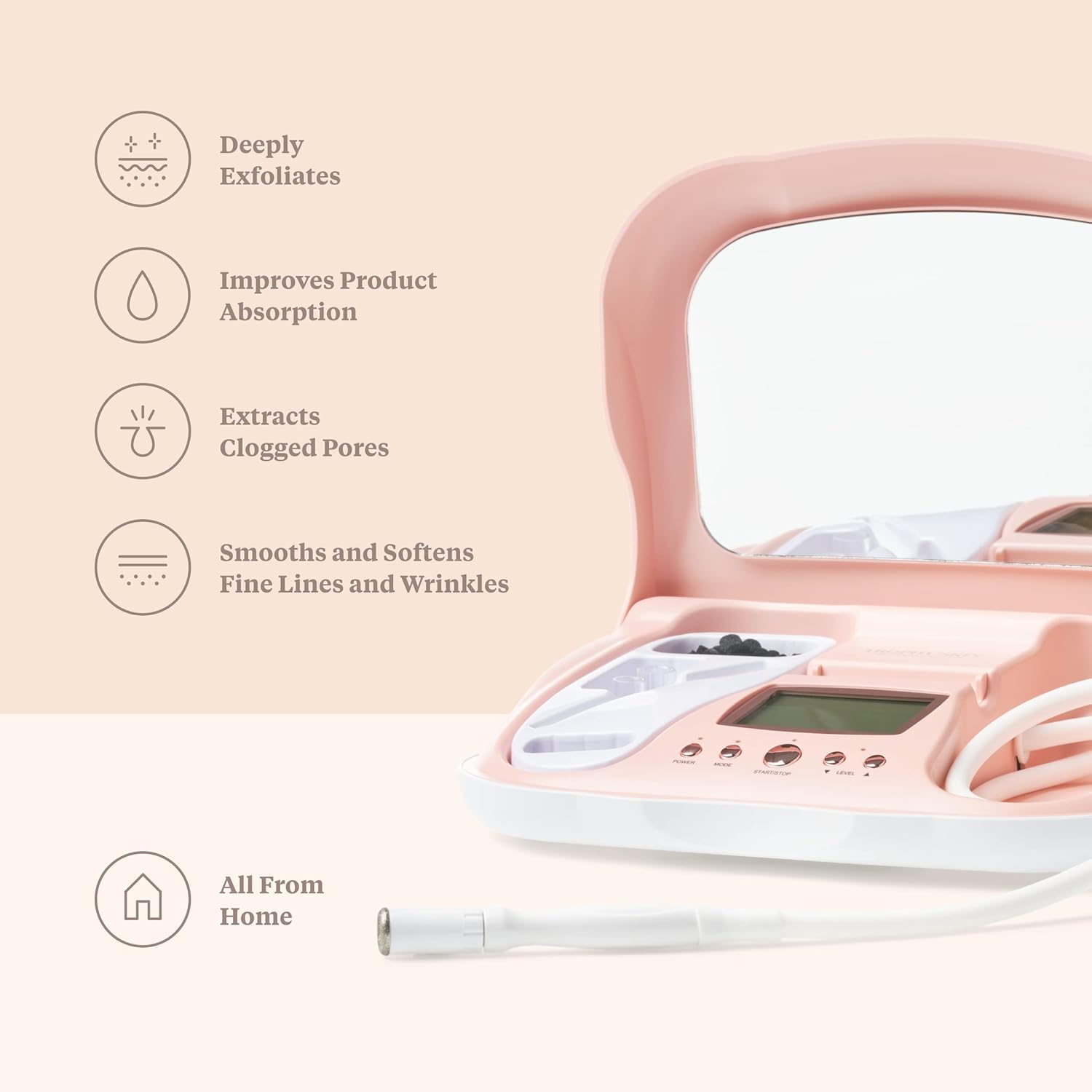 Trophy Skin Microdermmd - At Home Microdermabrasion Kit - Anti Aging And Acne Treatment - Contains Real Diamond And Pore Extractor Tips To Rejuvenate Skin - White