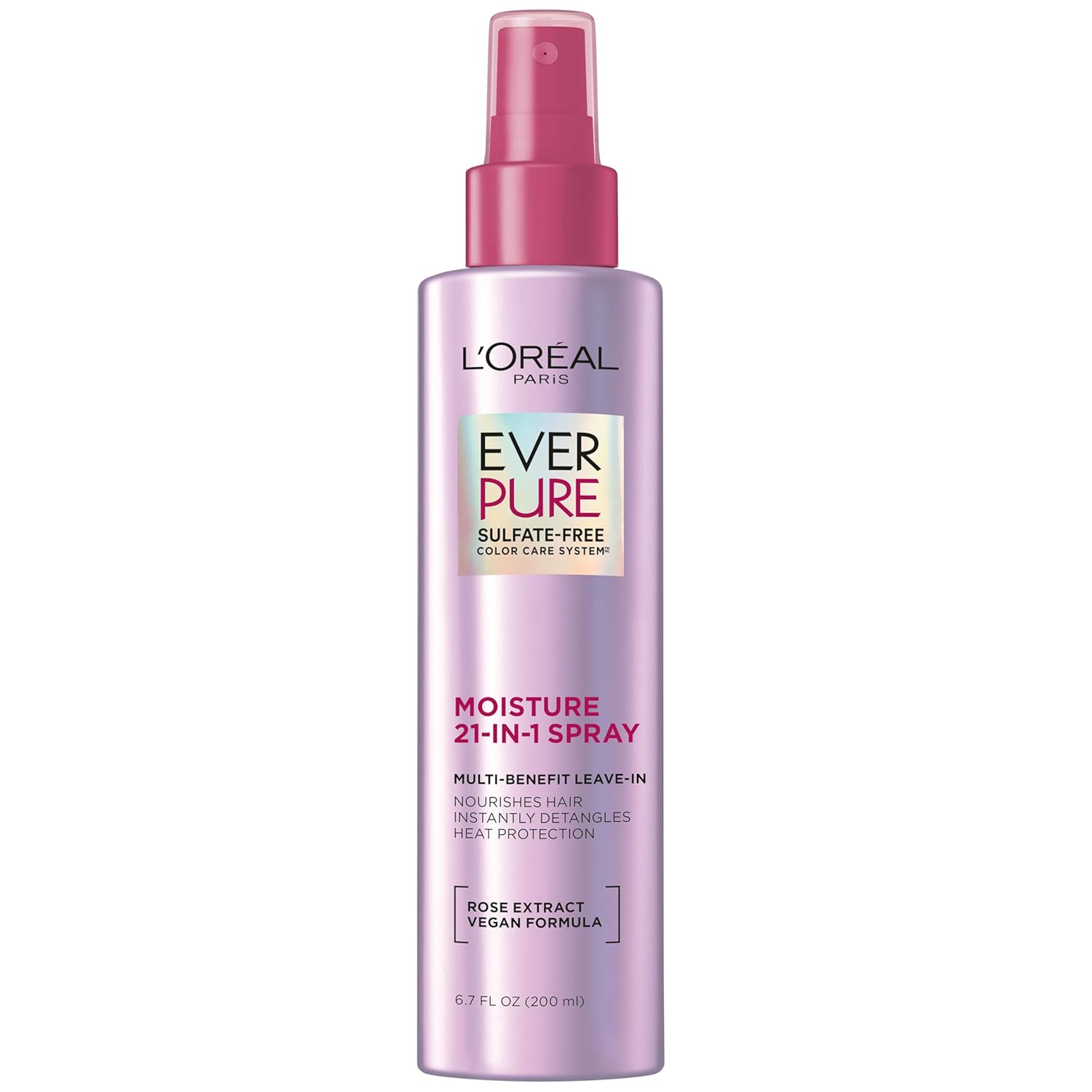 L'Oreal Paris Sulfate Free Moisture 21-In-1 Leave-In Conditioner For Dry Hair, Everpure, 6.7 Fl Oz