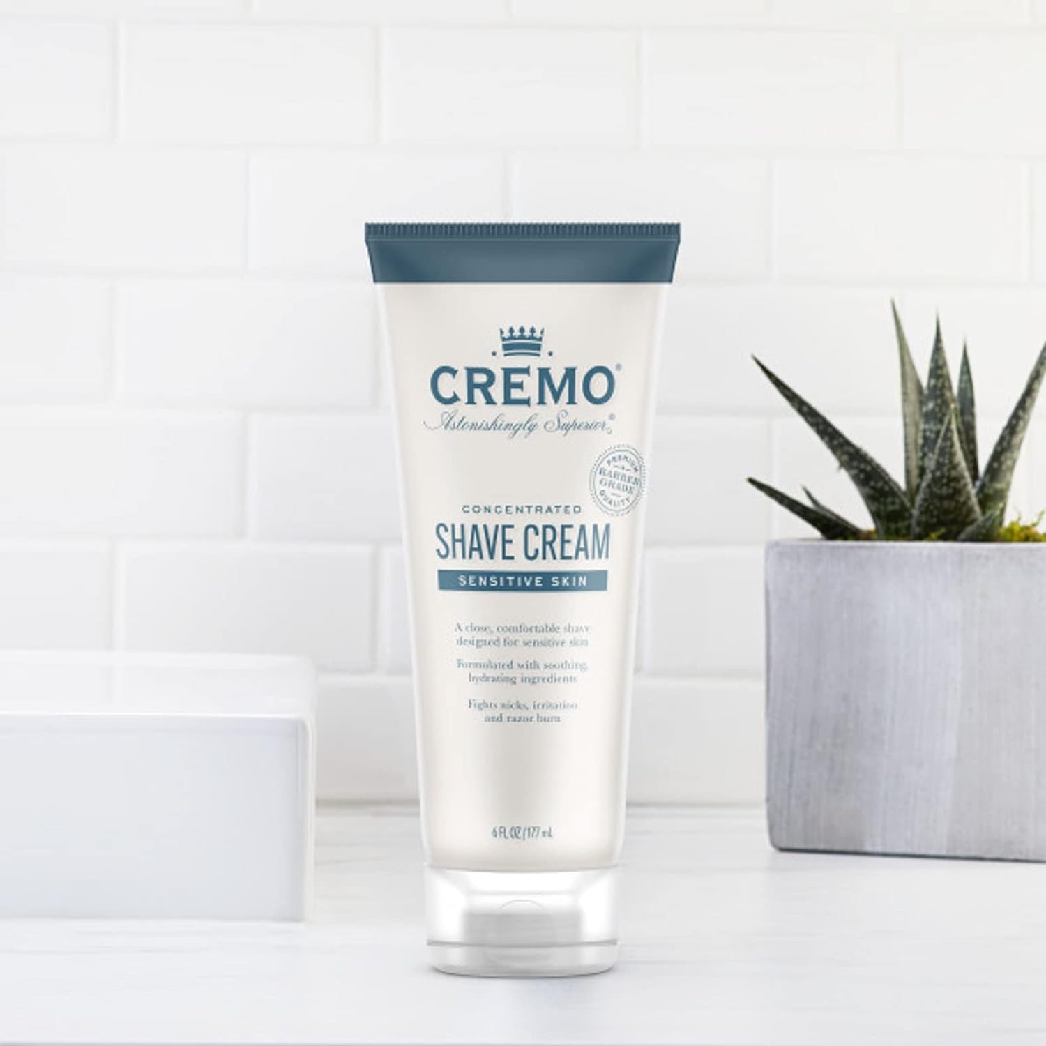 Cremo Barber Grade Sensitive Shave Cream, Astonishingly Superior Smooth Shaving Cream for Men, Fights Nicks, Cuts and Razor Burn, 6 Fl Oz : Beauty & Personal Care