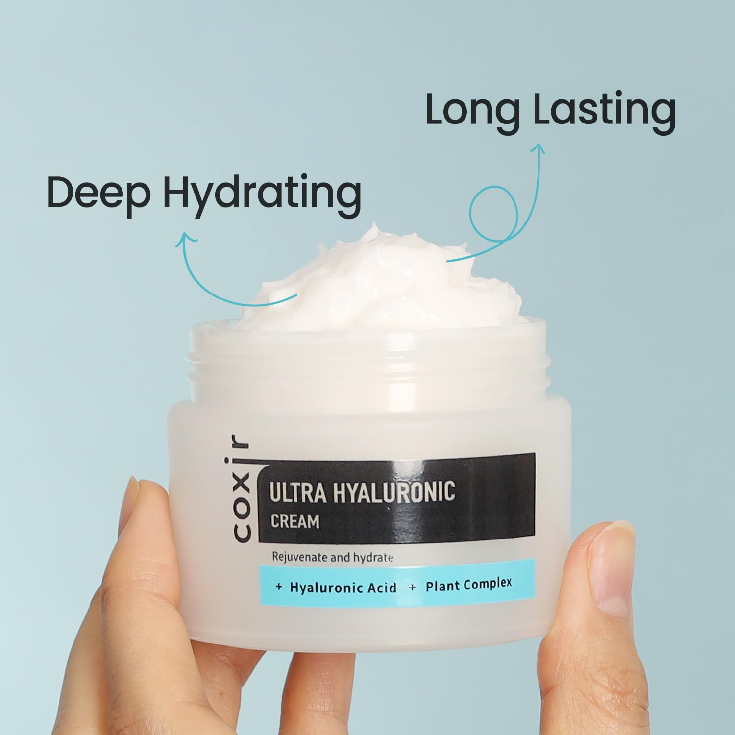 Coxir Ultra Hyaluronic Cream | Daily Facial Moisturizer For Dry, Dehydrated Skin L Hyaluronic Acid, Betaine, Plant Complex L Lightweight, Hydrating Moisturizing Cream [50Ml /1.69 Fl.Oz.] : Beauty & Personal Care