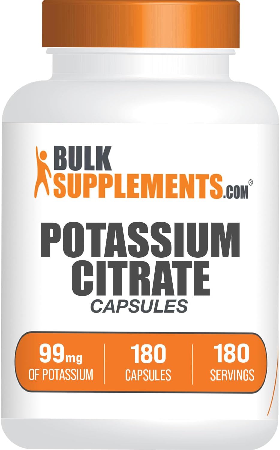 BulkSupplements.com Potassium Citrate Capsules - Potassium Supplement, Potassium Citrate 99mg - Potassium Citrate Supplement, Potassium Pills - 1 Capsule per Serving