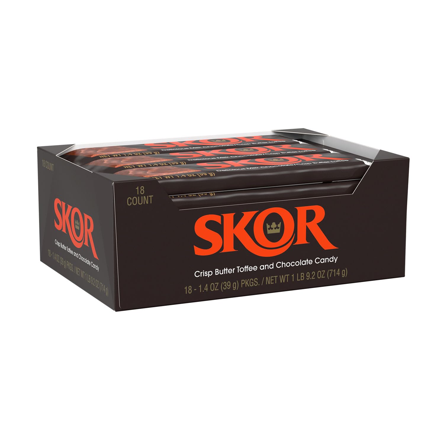 Skor Crisp Butter Toffee And Chocolate Candy Bars, 1.4 Oz (18 Count)