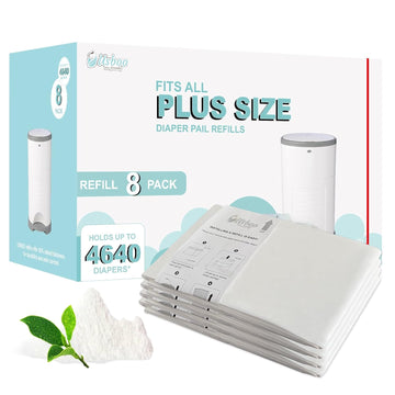 Refills Compatible With Dekor Plus Diaper Pail,8 Pack Diaper Pail Refill Liners, Reinforced Thickness Diaper Trash Bags, Holds Up To 4640 Diapers,Fresh Powder Scent