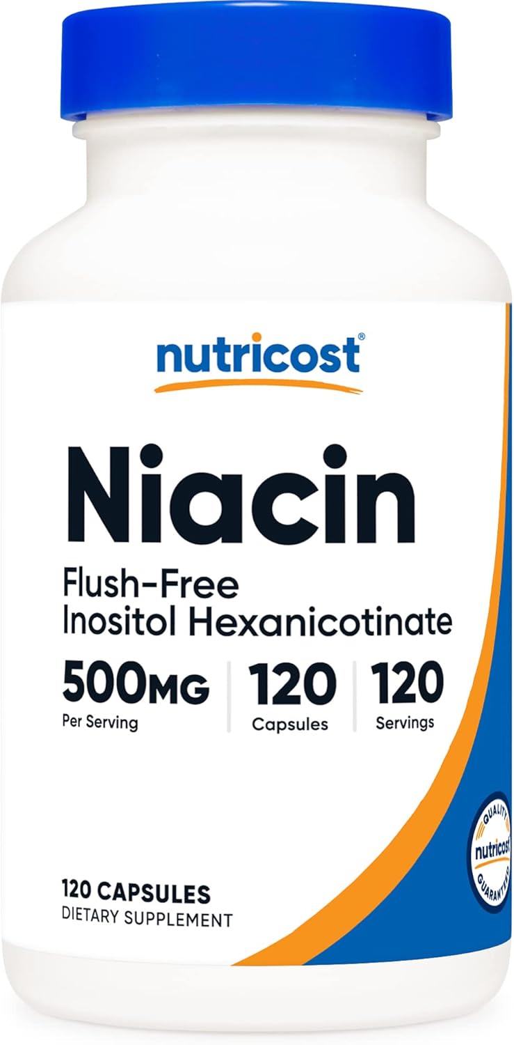 Nutricost Niacin (ush-Free) Inositol Hexanicotinate 500mg, 120 Capsules, Vitamin B3