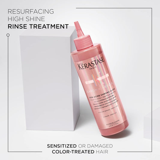 Kérastase Chroma Absolu, High Shine Treatment For Damaged Colour-Treated Hair, Lightweight Formula With Lactic Acid, Soin Acide Chroma Gloss, 210 Ml