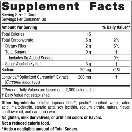 Nordic Naturals Zero Sugar Curcumin Gummies, Mango - 60 Gummies - 200 mg Optimized Curcumin Extract - Great Taste - Antioxidant Support, Healthy Metabolic Balance - Non-GMO, Vegan - 30 Servings