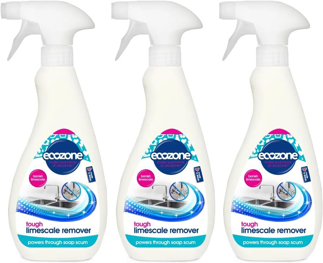 Ecozone Tough Limescale Remover Spray. Pack Of 3