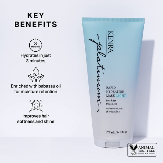 Kenra Platinum Rapid Hydration Mask Light | Fine Hair Treatment | 6 Oz