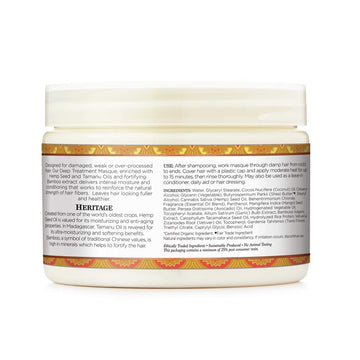 Nubian Heritage Indian Hemp Deep Conditioner Hair Mask For Weak Hair Masque Deep Conditioner For Weak Hair 11 Oz