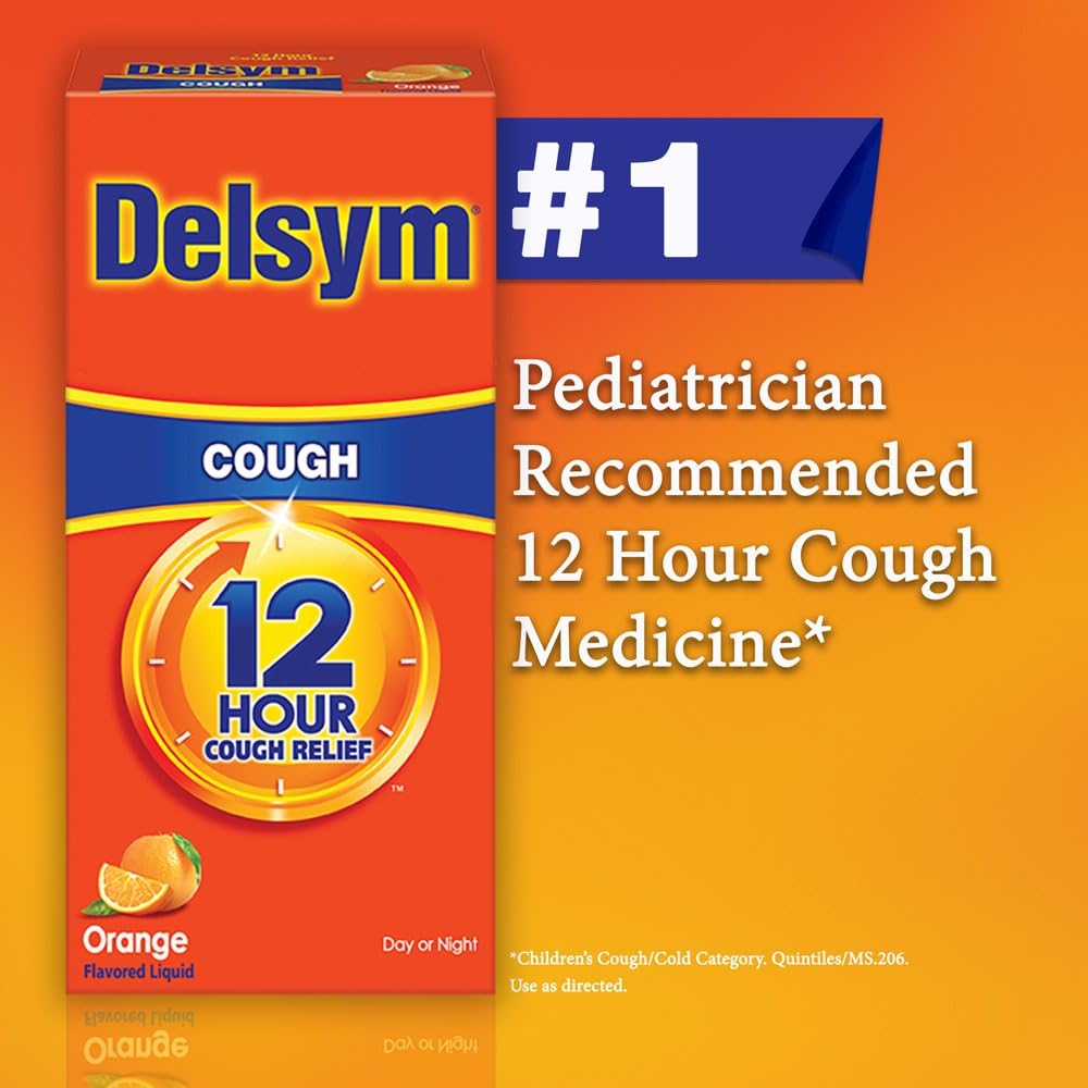Delsym Adult 12 Hr Cough Relief Liquid, Grape, 5Oz : Health & Household
