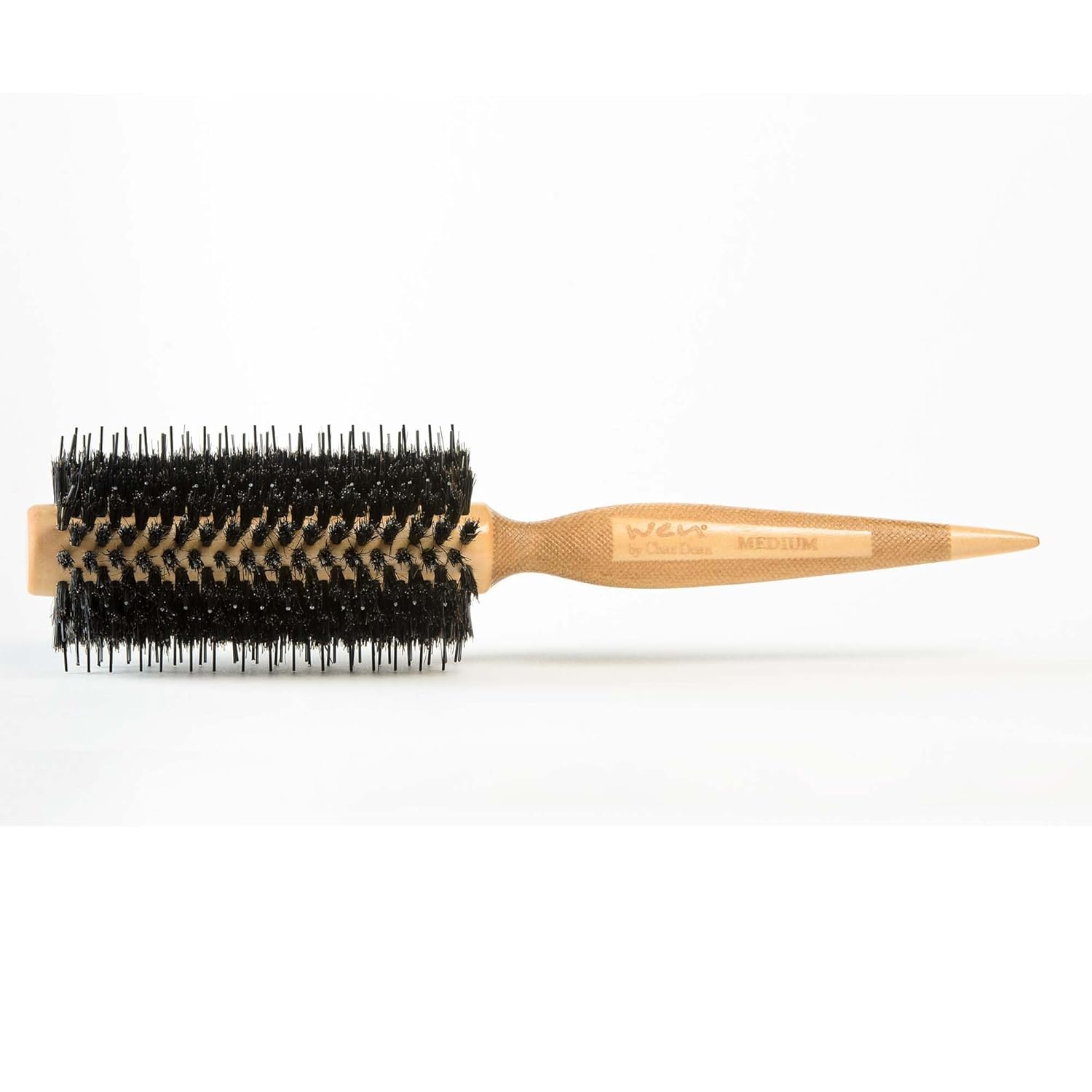 Wen By Chaz Dean Deluxe Boar Bristle Hair Brush Round - For Blow Out & Blow Drying, For Women & Men, Great For Bangs, Round Styling Hairbrush, Nylon Bristles - Medium