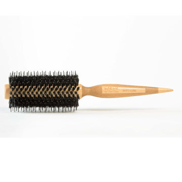 Wen By Chaz Dean Deluxe Boar Bristle Hair Brush Round - For Blow Out & Blow Drying, For Women & Men, Great For Bangs, Round Styling Hairbrush, Nylon Bristles - Medium