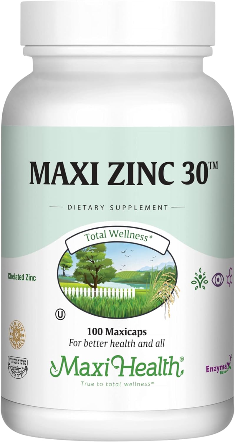 Zinc 30 - Zinc Vitamin With Enzymax For Enhanced Absorption - Highest Potency Immune Support - Glycinate Chelated Zinc Supplements For Adults - Zink Vitaminas - Kosher Made In Usa - 100 Count Capsules