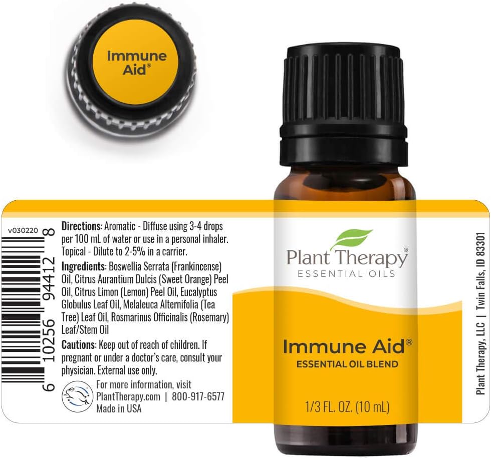 Plant Therapy Immune Aid Essential Oil Blend 10 mL (1/3 oz) 100% Pure, Undiluted, Therapeutic Grade : Health & Household