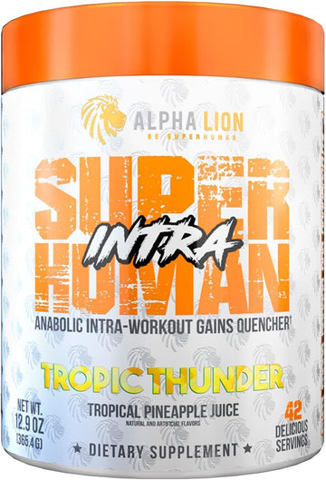 Alpha Lion Superhuman Intra Workout Powder For Men & Women, Amino Acids Drink, Muscle Recovery Supplement, Bcaa Powder, Electrolytes & Hydration Mix (42 Servings, Tropical Pineapple Juice Flavor)