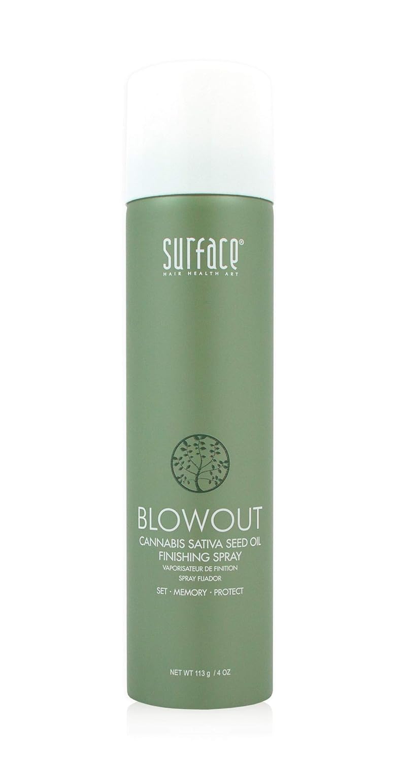 Surface Hair Blowout Hair Spray For Styling, 4 Oz - Flexible Finishing Spray With Babassu Oil And Maracuja Oil - Premium Thermal Spray For Women, Men To Set Waves, Curls