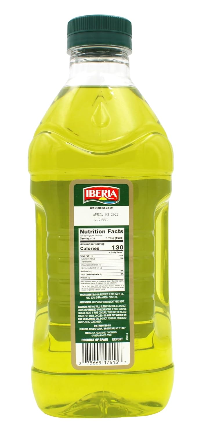 Iberia Extra Virgin Olive Oil & Sunflower Oil Blend, 51 Fl Oz