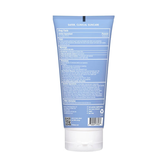 Thinksport SPF 50 Clear Zinc Sunscreen – Waterproof Mineral Sunscreen Lotion – Safe, Natural Zinc Oxide UVA/UVB Sun Protection, Value Size, 6 Fl oz