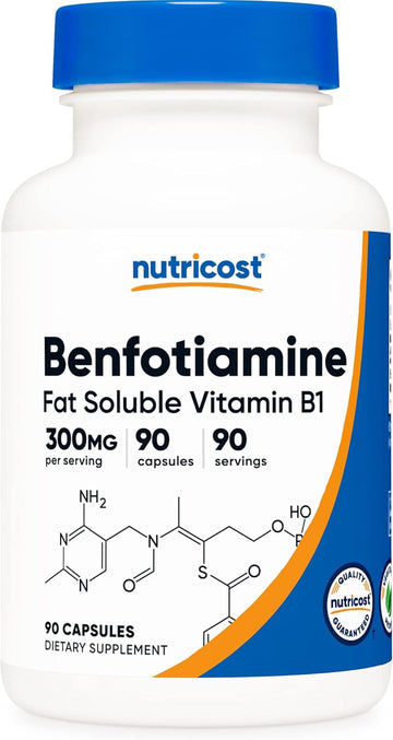 Nutricost Benfotiamine 300mg, 90 Capsules - Gluten Free, Non-GMO, and Vegetarian Friendly