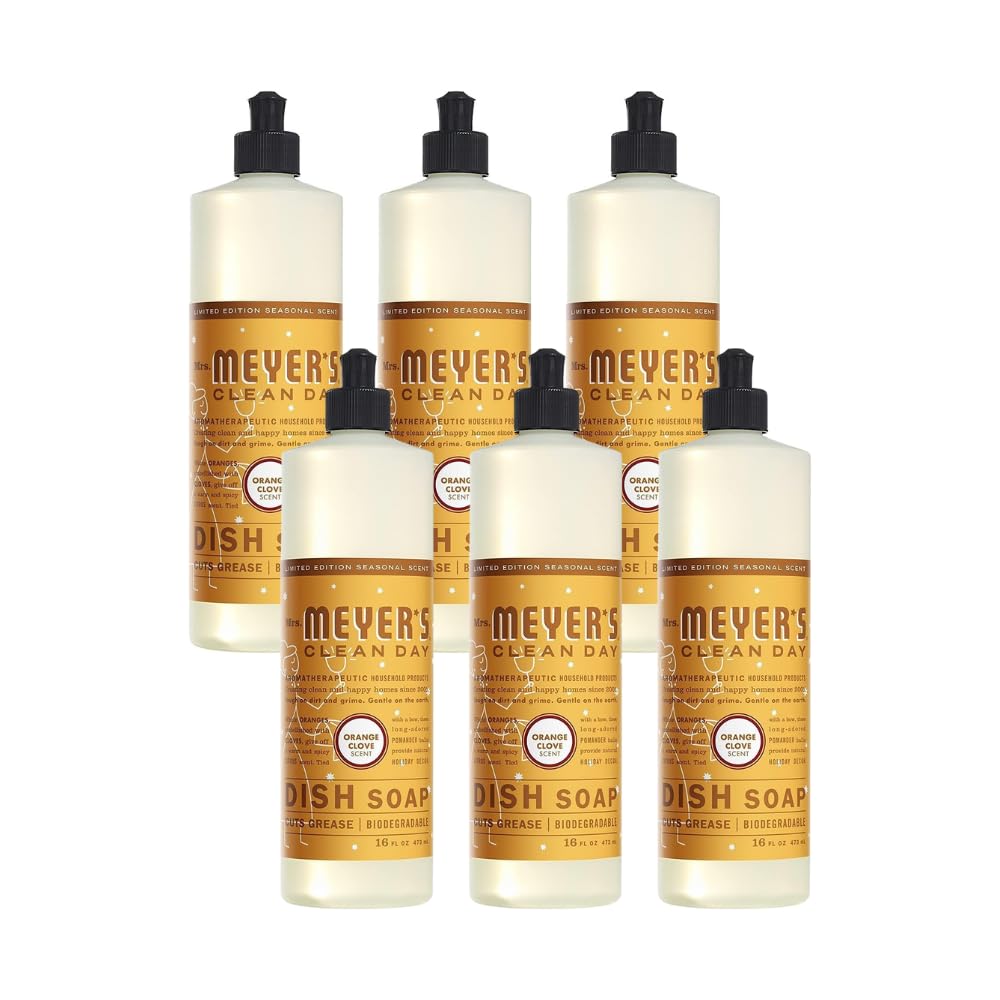 Mrs Meyers Clean Day Liquid, Orange Clove 16 oz. (Pack of 6)