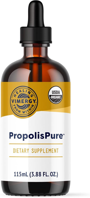 Vimergy Propolispure ® – Usda Organic Propolis Liquid Extract – Immune Support Supplement - Natural Oral & Heart Health Support - Propolis Tincture From Honeybees – Gluten-Free & Paleo (115 Ml)